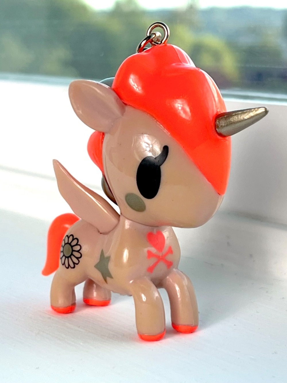 Rare Tokidoki Summer Splash Unicorno Bag Charm Keychain Vintage 2016 Gold Orange
